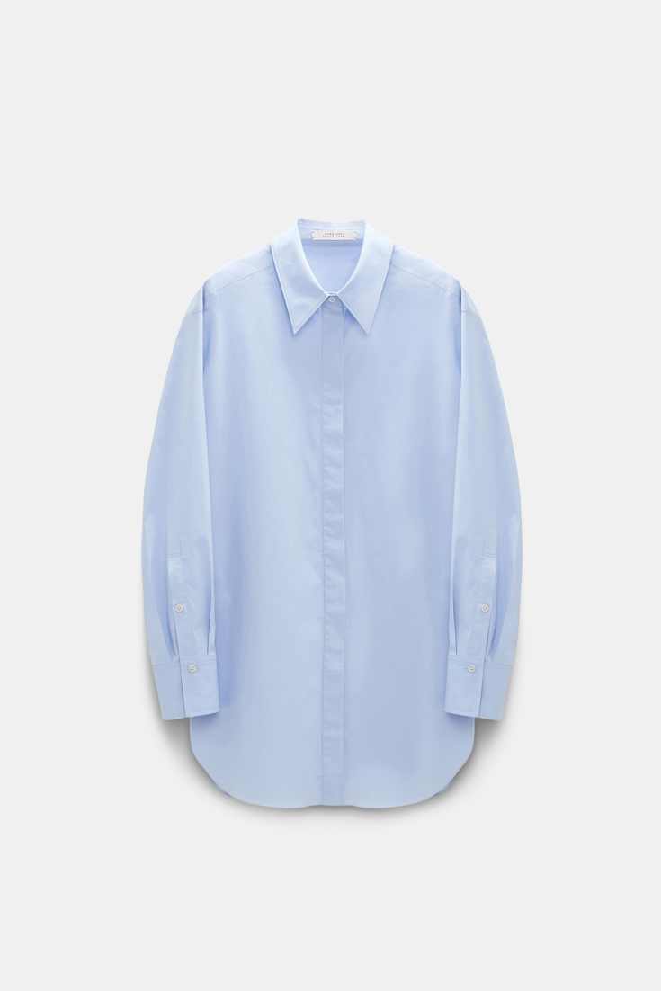 Dorothee Schumacher Lange Hemdbluse aus Popeline soft blue