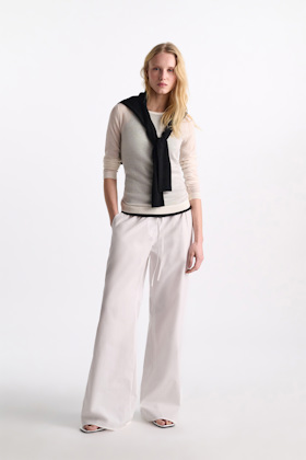Dorothee Schumacher Hose aus Baumwoll-Popeline pure white Model Front View