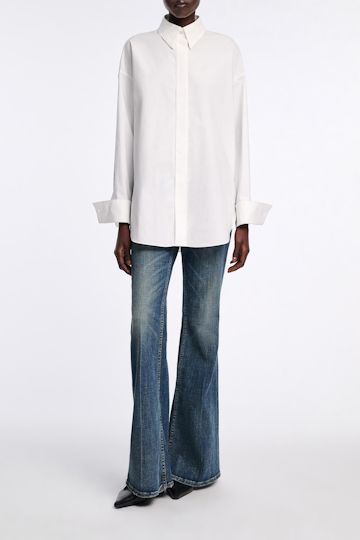 Dorothee Schumacher Oversized Baumwoll-Popeline Hemd pure white