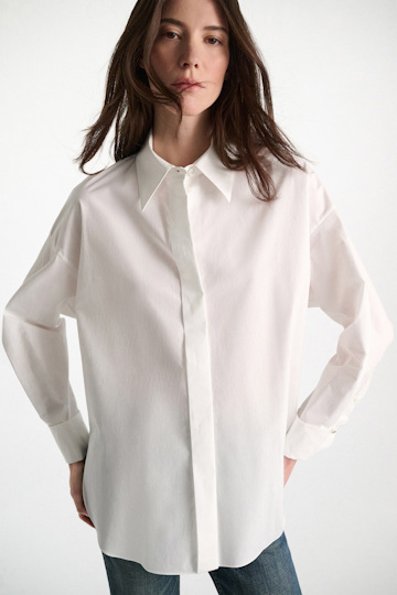 Dorothee Schumacher Oversized cotton-poplin shirt pure white