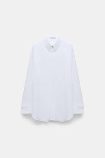 Dorothee Schumacher Oversized Baumwoll-Popeline Hemd pure white