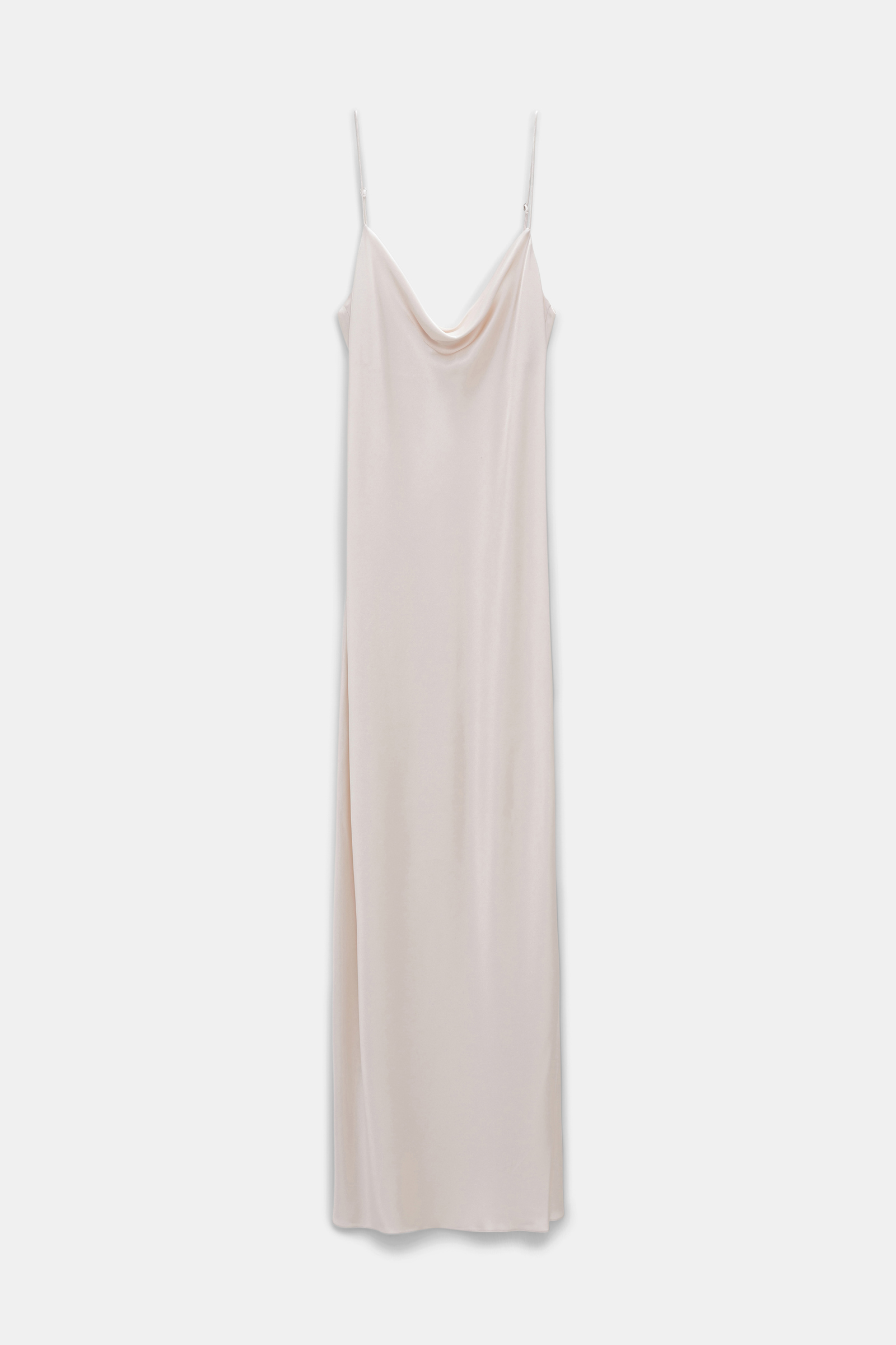 Dorothee Schumacher Kleid aus Satin mit Wasserfallausschnitt natural white