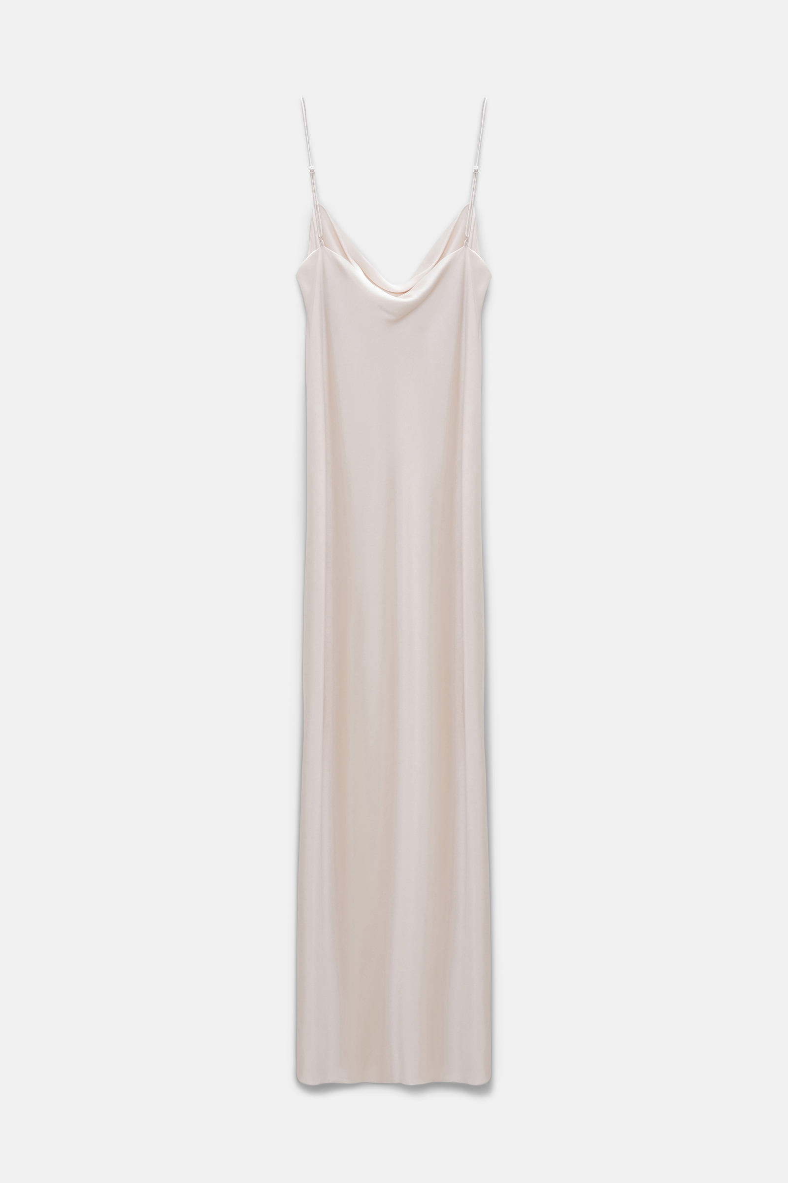 Dorothee Schumacher Kleid aus Satin mit Wasserfallausschnitt natural white