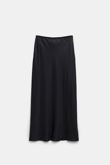 Dorothee Schumacher Rock aus Satin mit Bias-Cut pure black