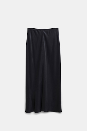 Dorothee Schumacher Stretch silk-satin midi-skirt pure black