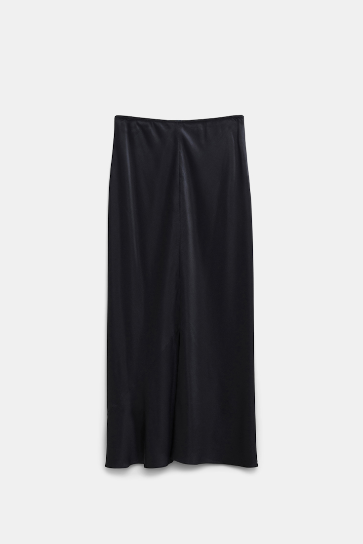 Dorothee Schumacher Rock aus Satin mit Bias-Cut pure black