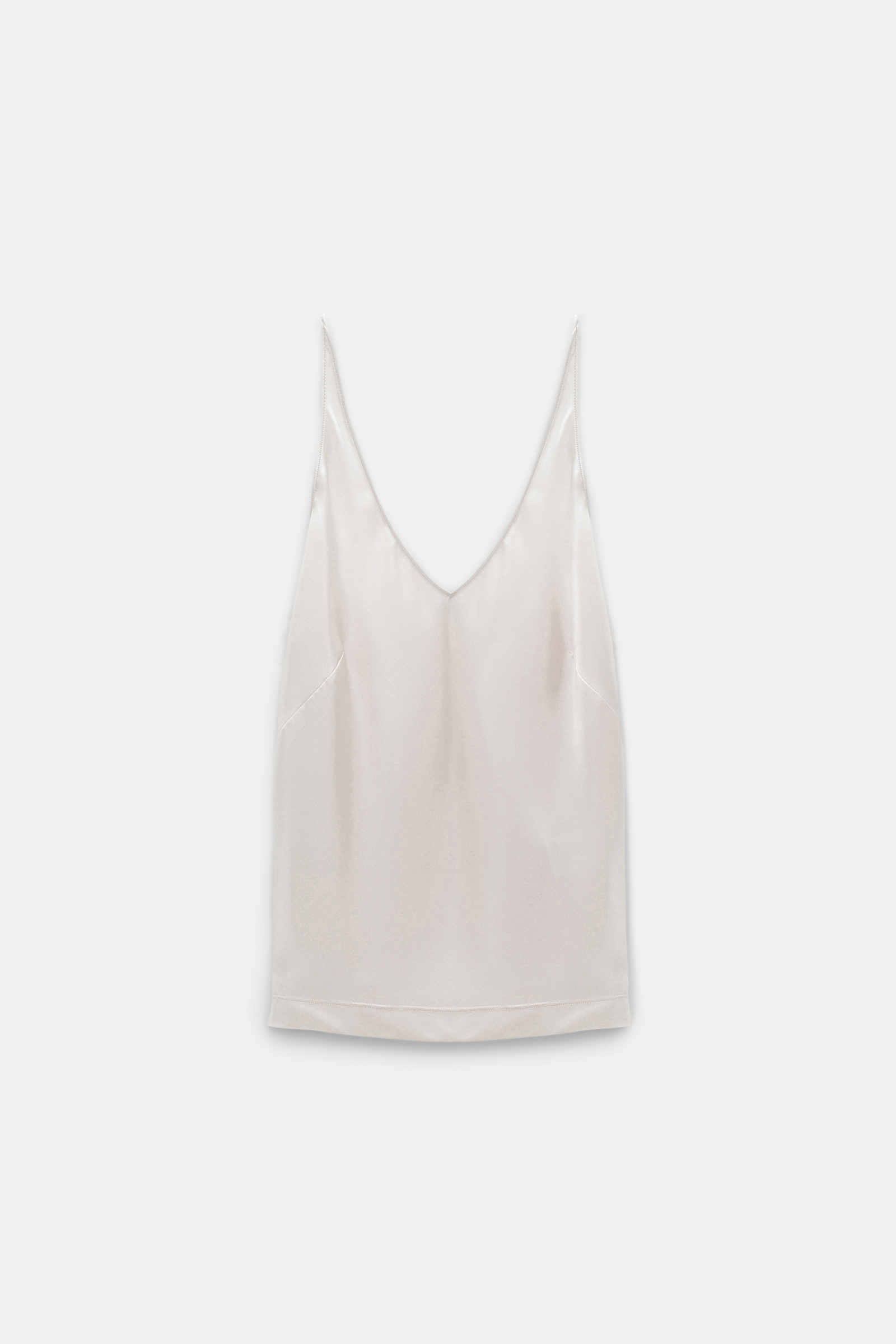 Dorothee Schumacher Top aus Satin mit verstellbaren Trägern natural white