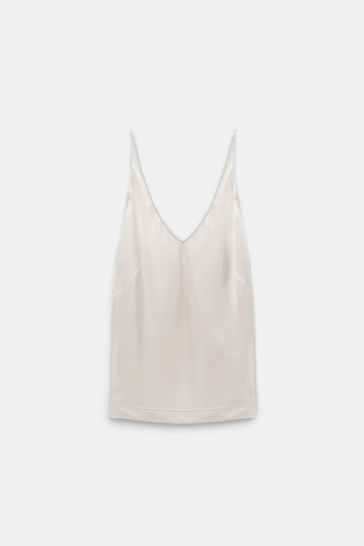 Dorothee Schumacher Top aus Satin mit verstellbaren Trägern natural white