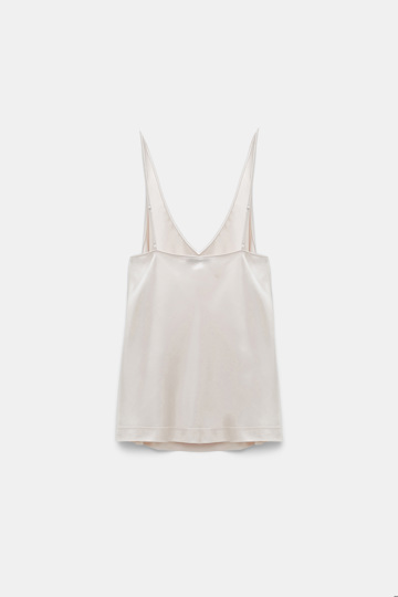 Dorothee Schumacher Stretch silk-satin V-neck camisole natural white