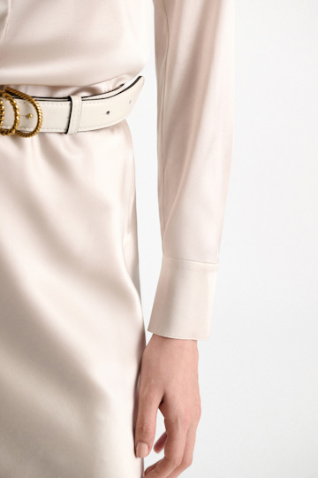 Dorothee Schumacher Stretch silk satin blouse natural white