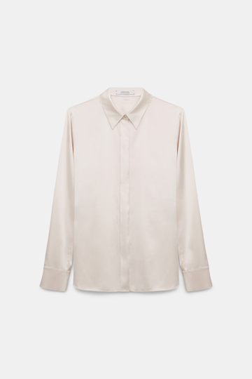 Dorothee Schumacher Bluse aus Seiden-Stretch Satin natural white