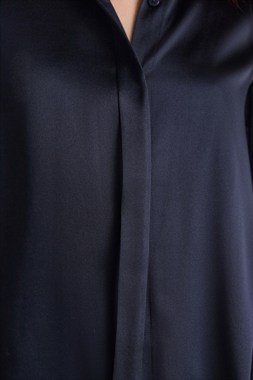 Dorothee Schumacher Stretch silk satin blouse dark navy
