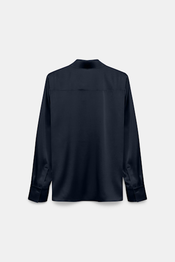 Dorothee Schumacher Stretch silk satin blouse dark navy