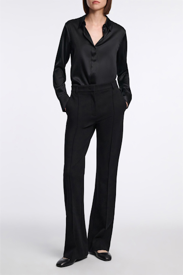 Dorothee Schumacher Stretch silk satin blouse pure black