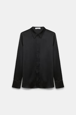 Dorothee Schumacher Bluse aus Seiden-Stretch Satin pure black