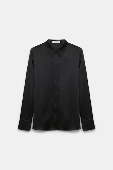 Dorothee Schumacher Stretch silk satin blouse pure black
