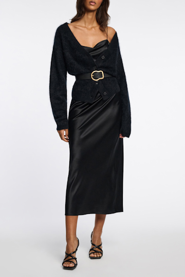 Dorothee Schumacher Breiter Gürtel aus Kalbsleder pure black
