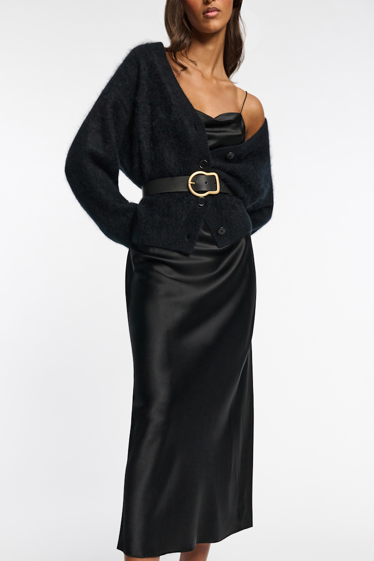 Dorothee Schumacher Breiter Gürtel aus Kalbsleder pure black
