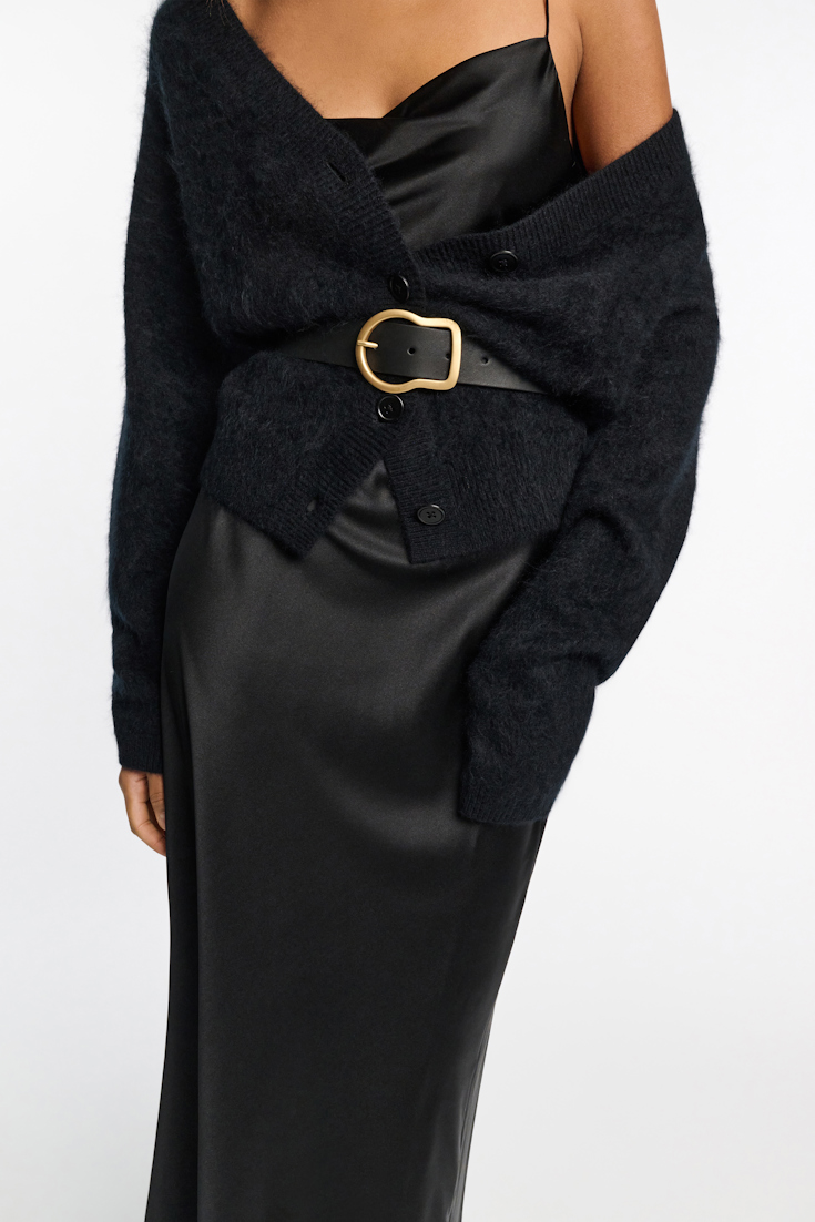 Dorothee Schumacher Breiter Gürtel aus Kalbsleder pure black