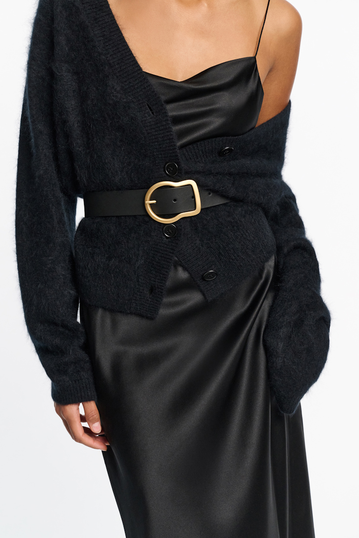 Dorothee Schumacher Breiter Gürtel aus Kalbsleder pure black