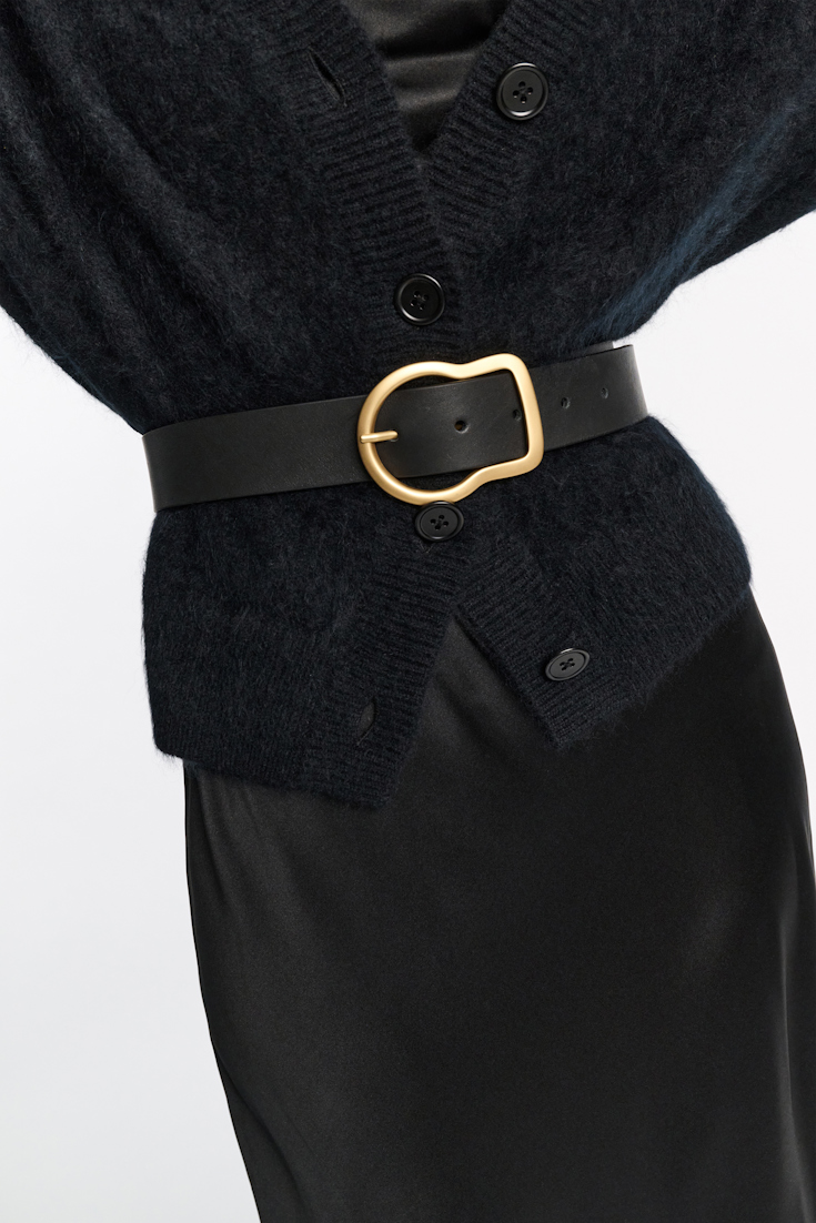 Dorothee Schumacher Breiter Gürtel aus Kalbsleder pure black