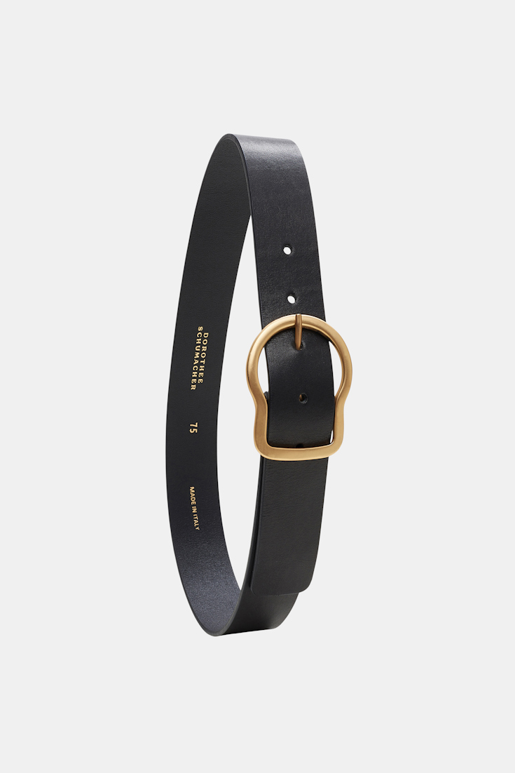 Dorothee Schumacher Breiter Gürtel aus Kalbsleder pure black