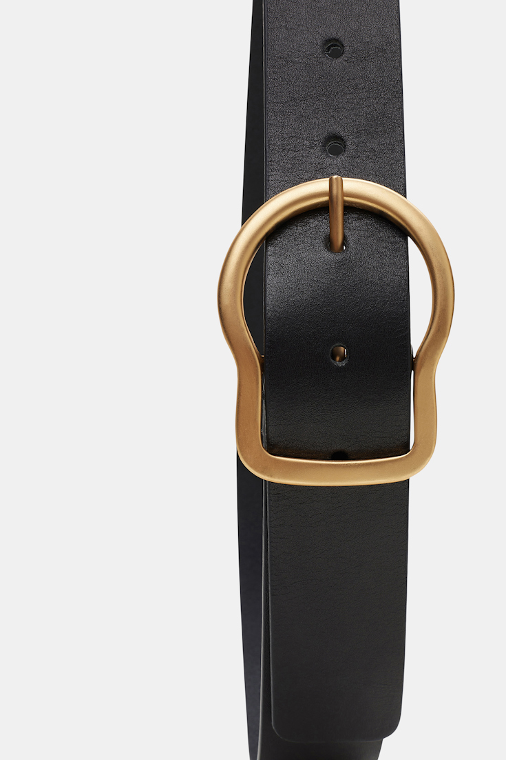 Dorothee Schumacher Breiter Gürtel aus Kalbsleder pure black